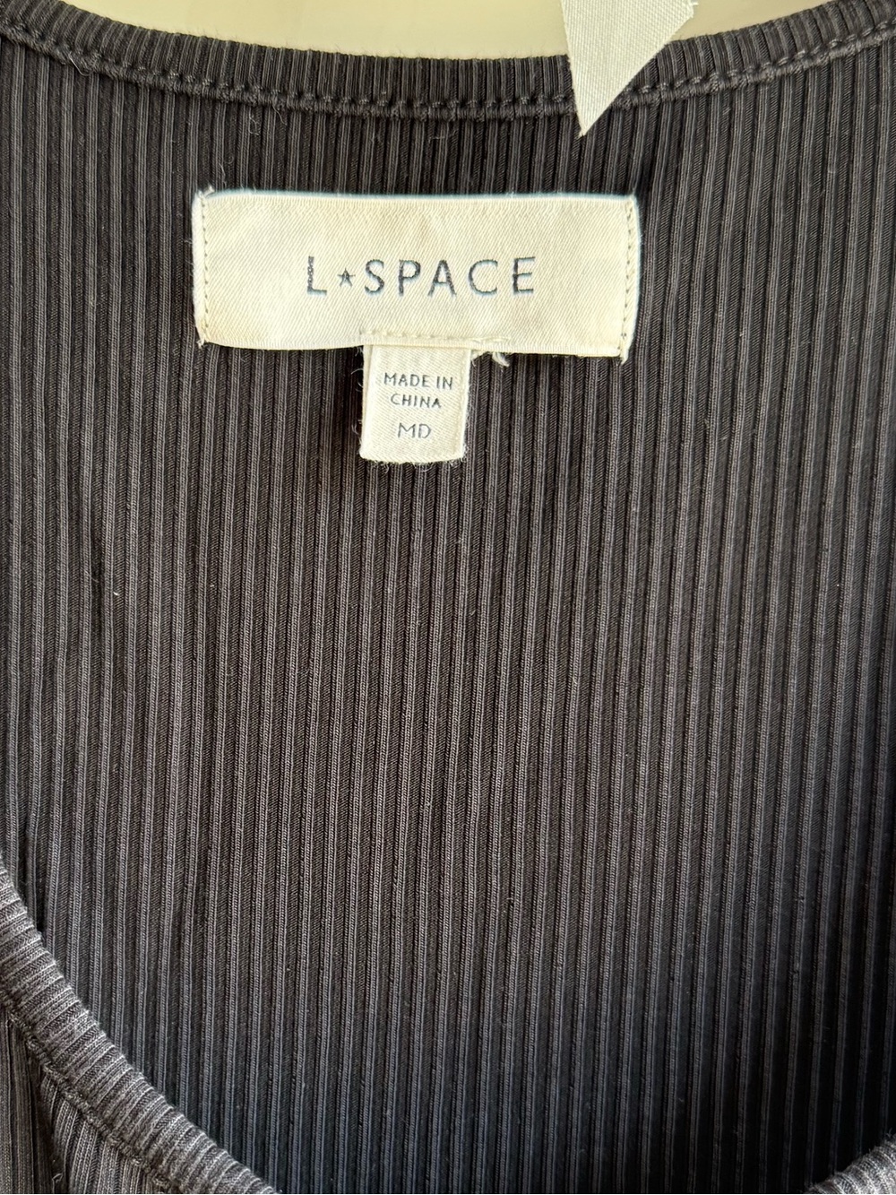 L* Space Black Ribbed Cutout Maxi Dress with Front Slit - Picture 5 of 6
